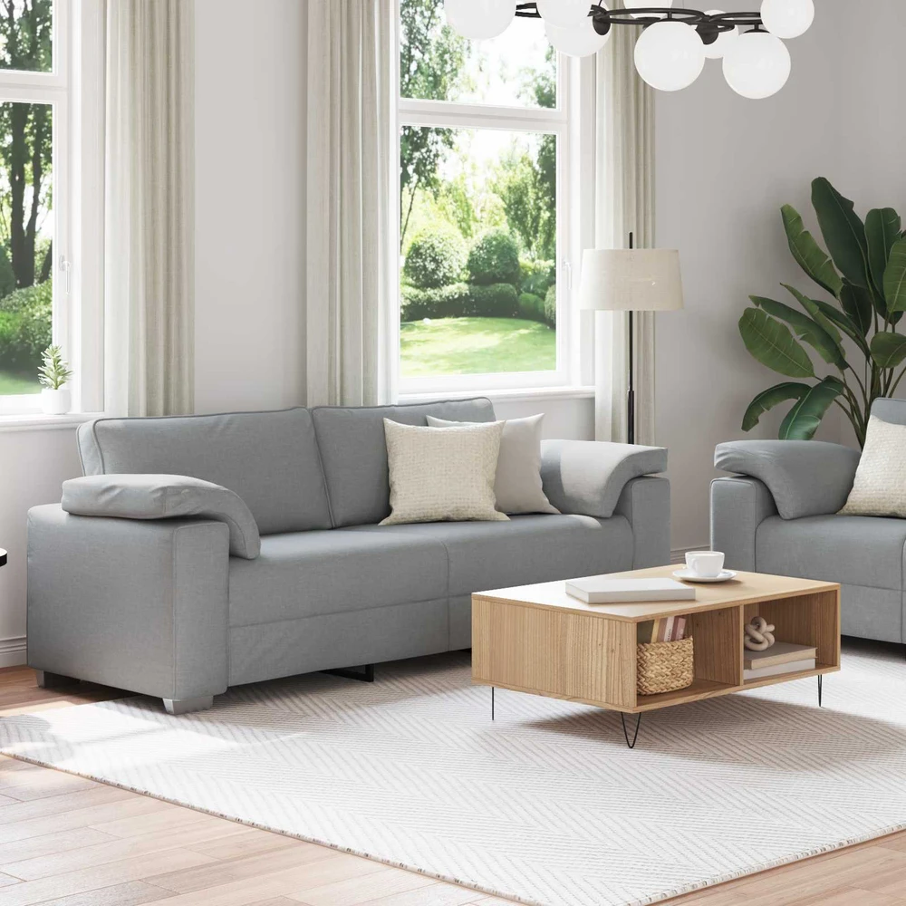 Sofa 2 vnt. Šviesiai pilka audinys