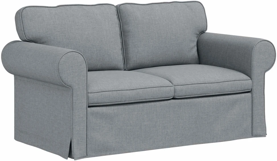 Sofa 2 pcs Šviesiai pilka Metalas