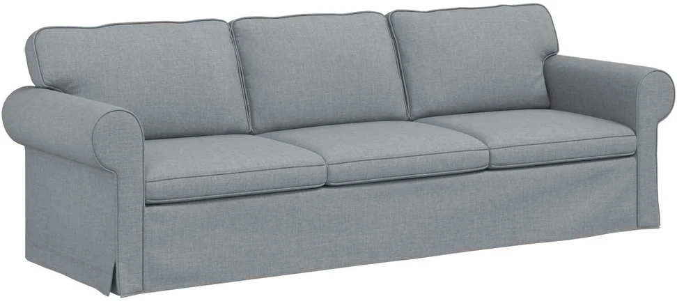 Sofa 2 pcs Šviesiai pilka Metalas