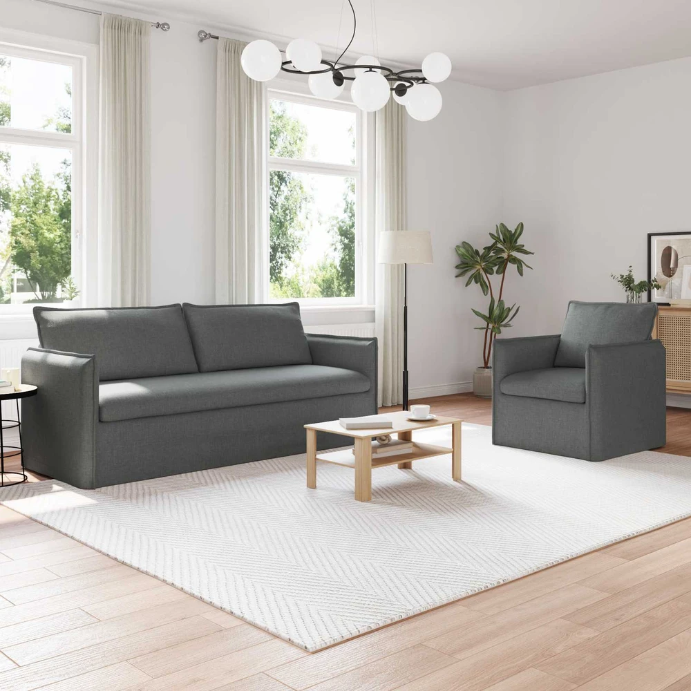 Sofa Sofos komplektas 2 vnt. Tamsiai pilka Audinys