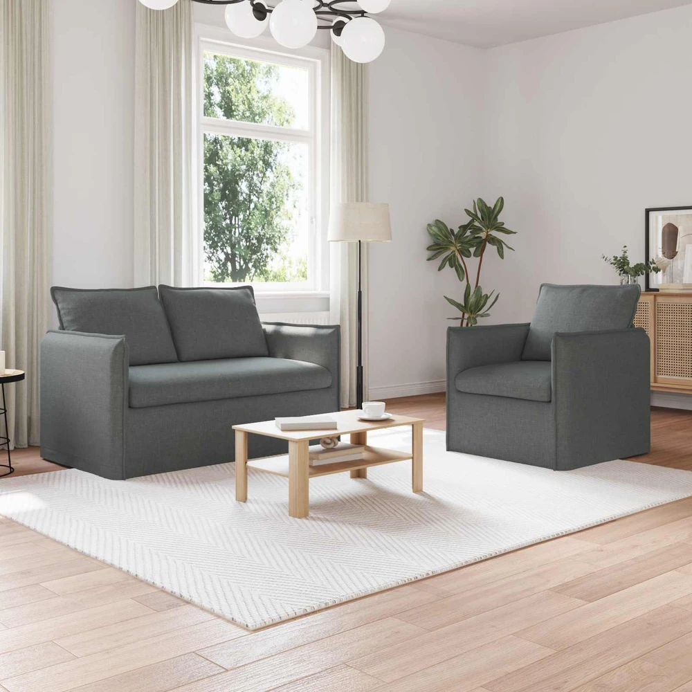 Sofa Sofos komplektas 2 vnt. Tamsiai pilka Audinys