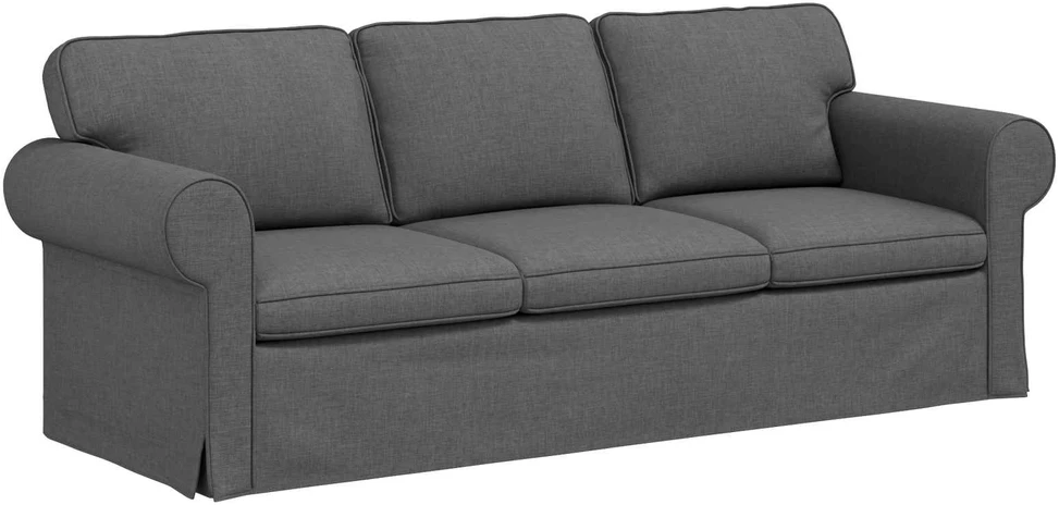 Sofa 2 pcs Tamsiai pilka Metalas