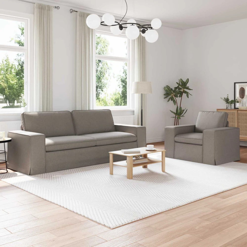Sofa 2 pcs Taupe Metalas