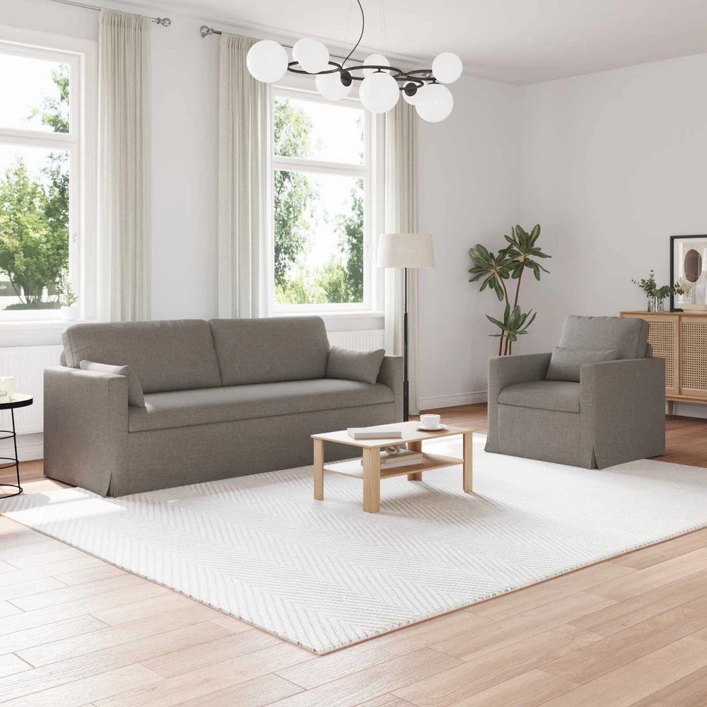 Sofa 2 pcs Taupe Metalas