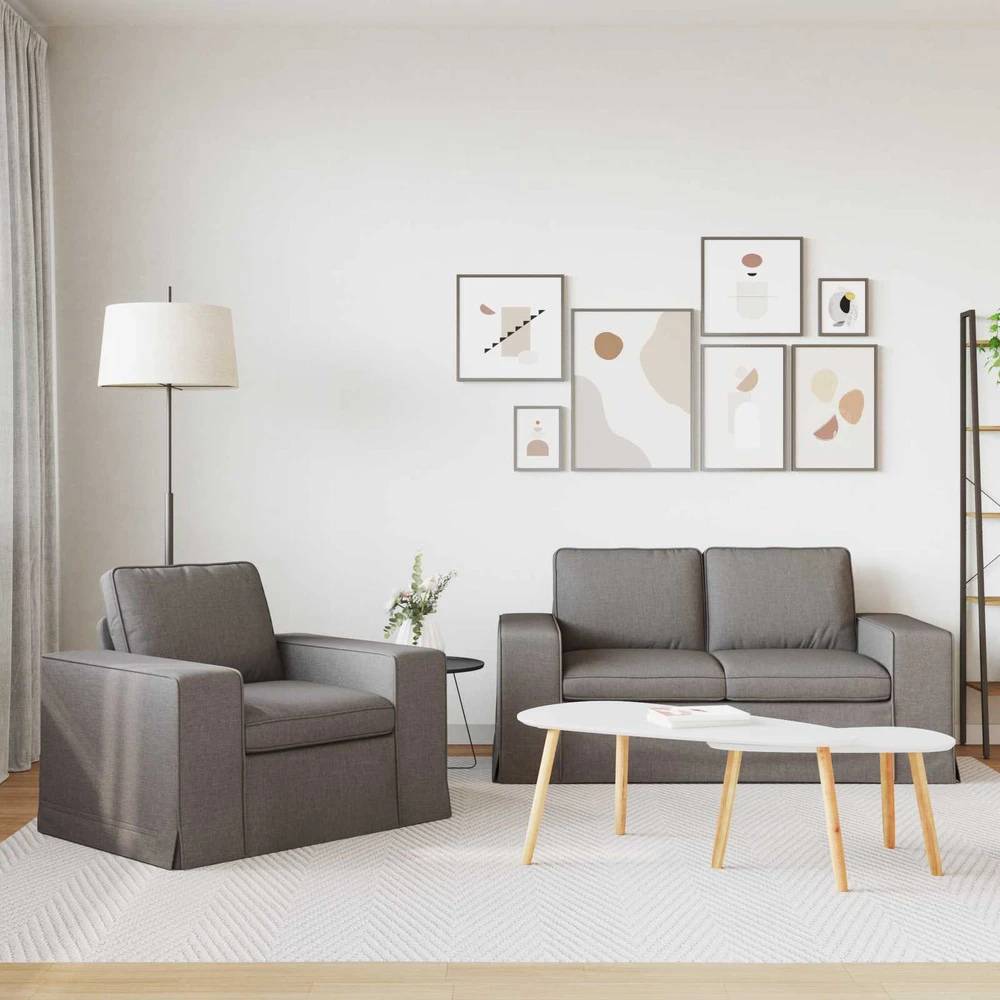 Sofa 2 pcs Taupe Metalas