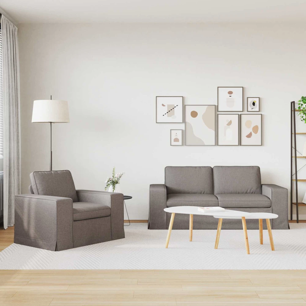 Sofa 2 pcs Taupe Metalas