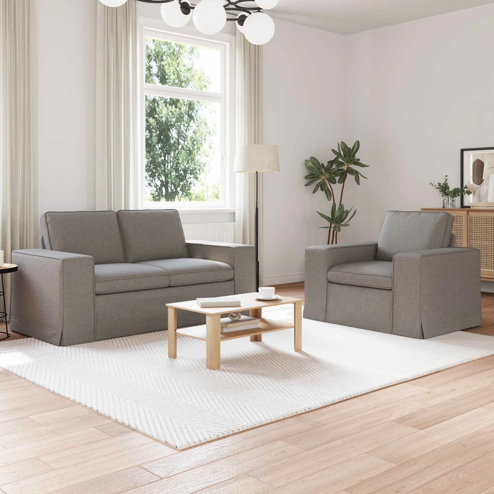 Sofa 2 pcs Taupe Metalas