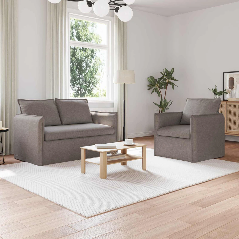 Sofa 2 pcs Taupe Metalas
