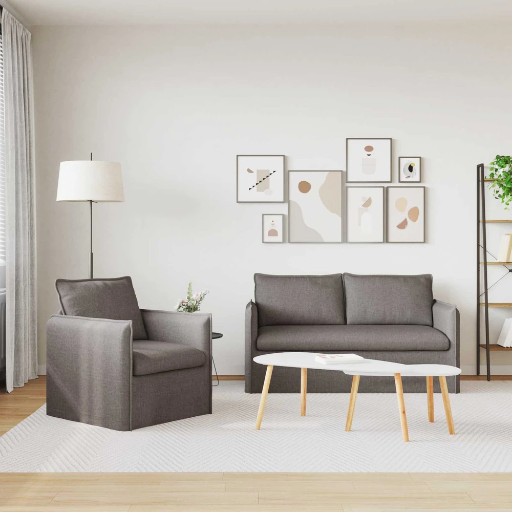 Sofa 2 pcs Taupe Metalas