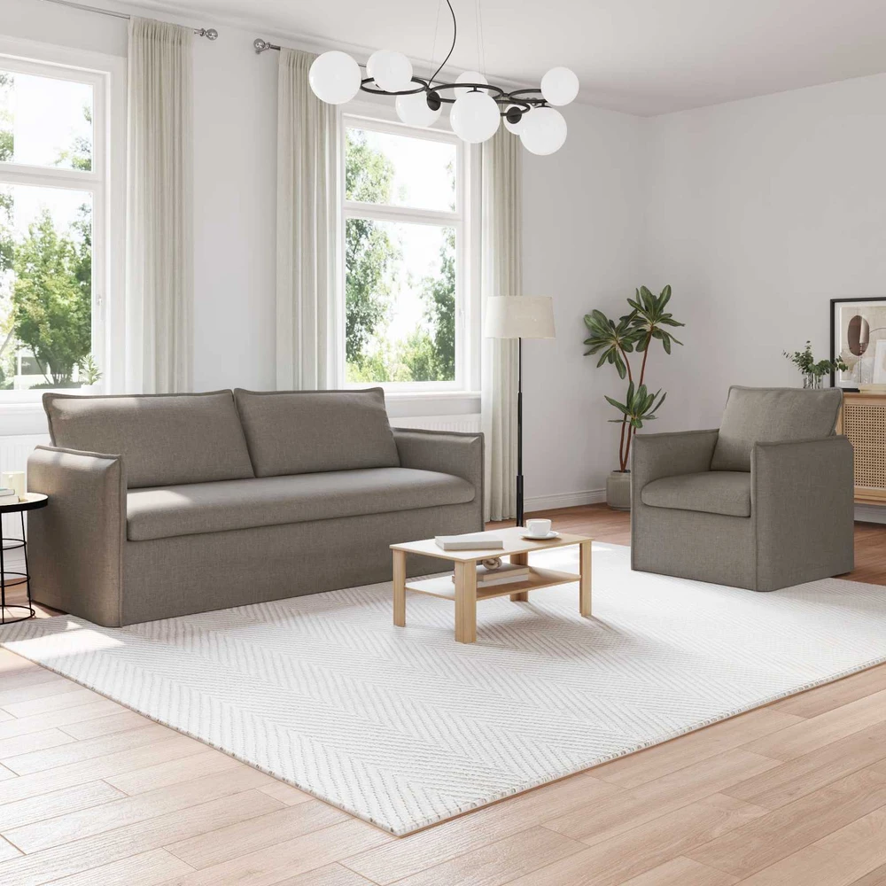 Sofa 2 pcs Taupe Metalas