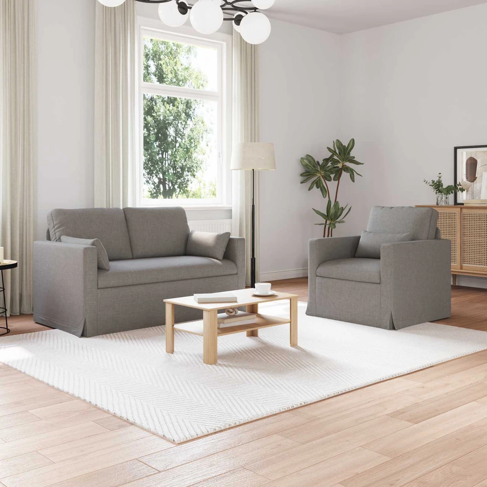 Sofa 2 pcs Taupe Metalas