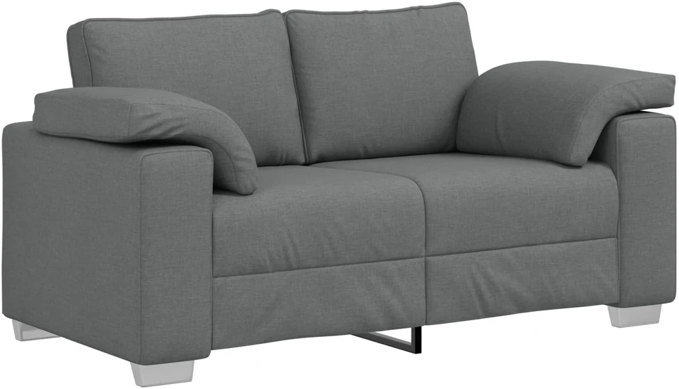 Sofa 3 vnt. Tamsiai pilka Lino mišinio audinys