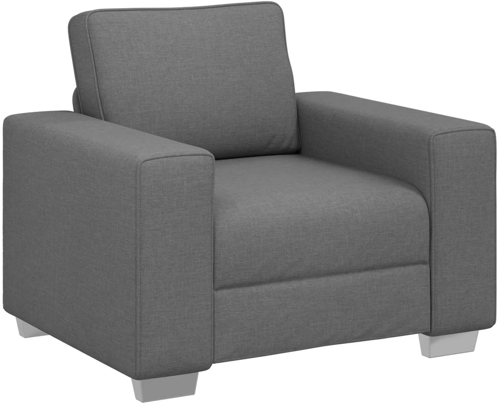 Sofa 3 vnt. Tamsiai pilka Lino mišinio audinys