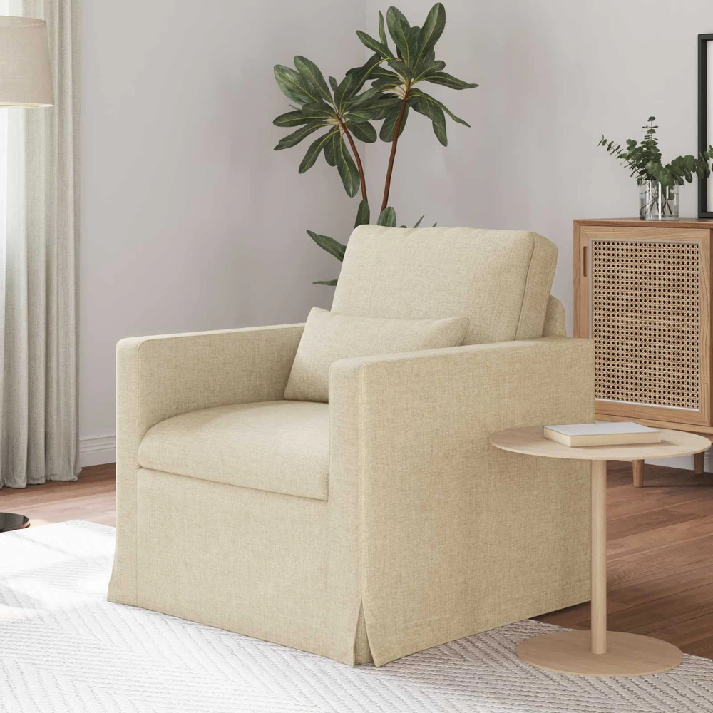 Fotelis Sofa 60cm Kreminė Metalas