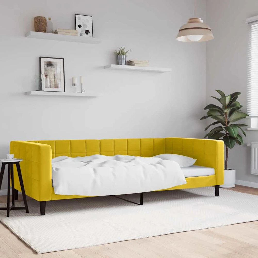 Sofa, geltonos spalvos, 100x200cm, aksomas