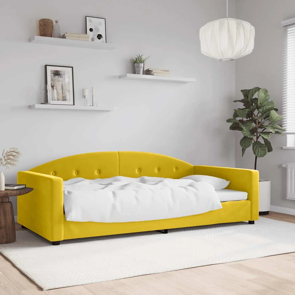 Sofa, geltonos spalvos, 100x200cm, aksomas