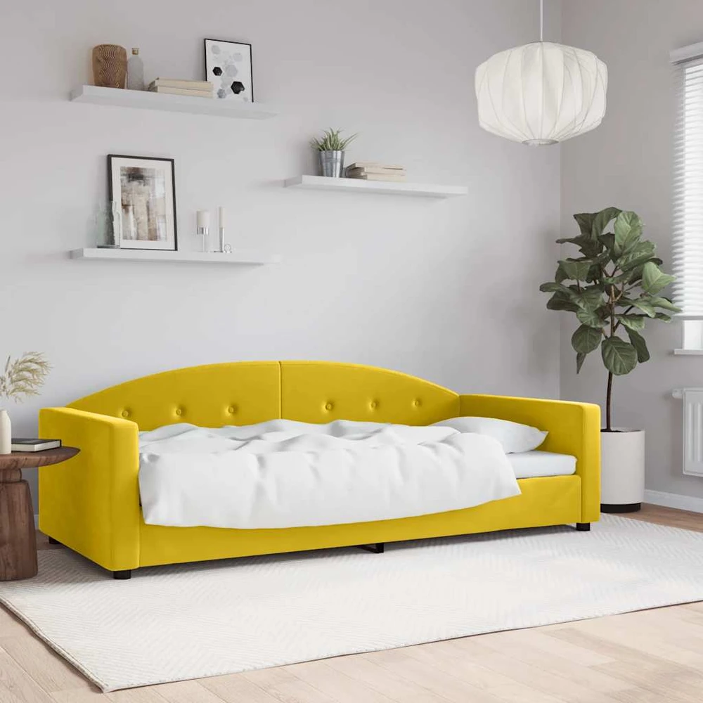 Sofa, geltonos spalvos, 90x200cm, aksomas