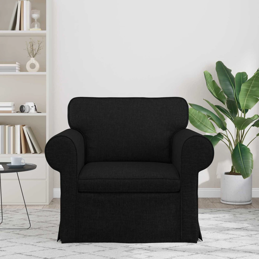 Fotelis Sofa Juoda 215 x 82 x 80 cm Metalas