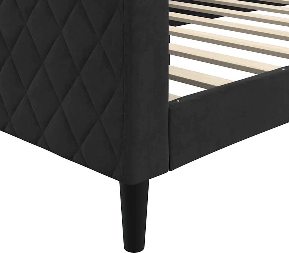 Sofa, juodos spalvos, 90x190cm, aksomas