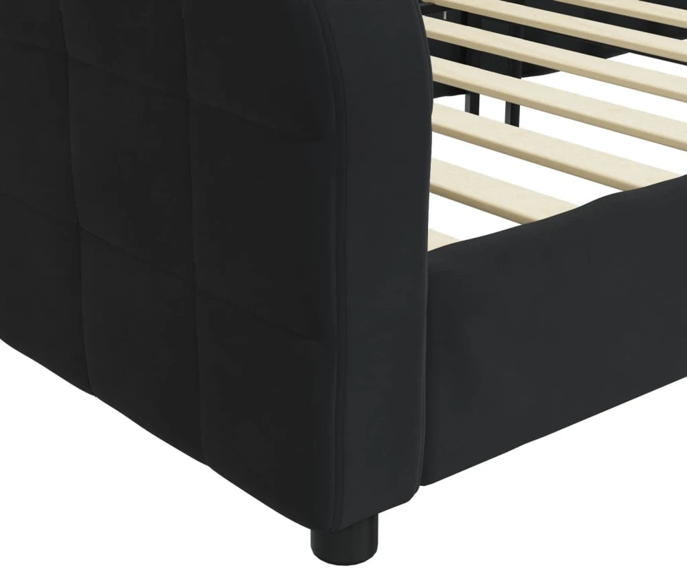 Sofa, juodos spalvos, 90x190cm, aksomas