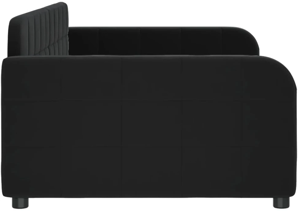 Sofa, juodos spalvos, 90x190cm, aksomas