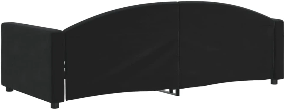 Sofa, juodos spalvos, 90x190cm, aksomas