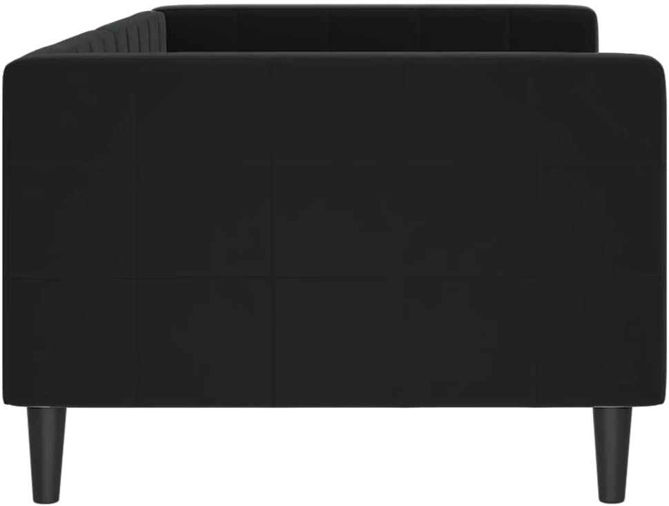 Sofa, juodos spalvos, 90x190cm, aksomas