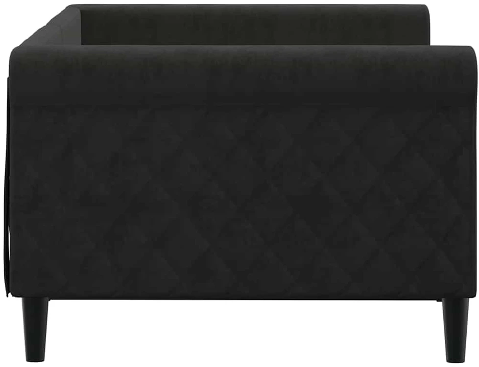Sofa, juodos spalvos, 90x190cm, aksomas