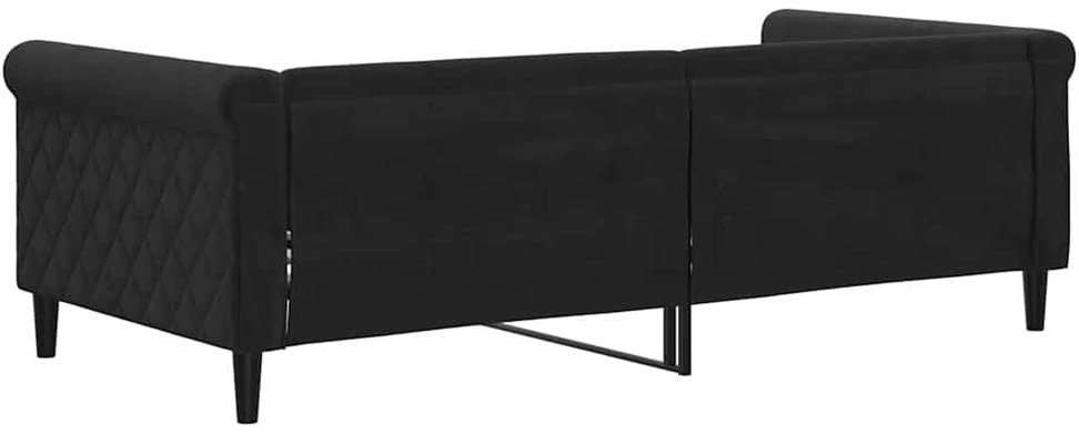 Sofa, juodos spalvos, 90x190cm, aksomas