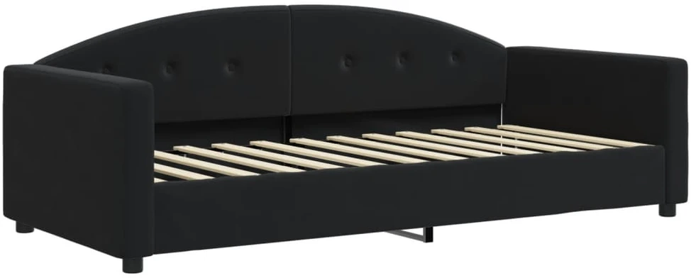 Sofa, juodos spalvos, 90x190cm, aksomas