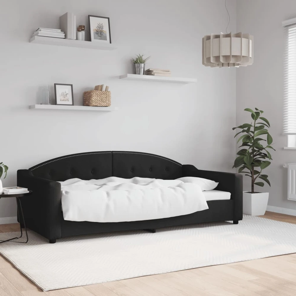 Sofa, juodos spalvos, 90x190cm, audinys