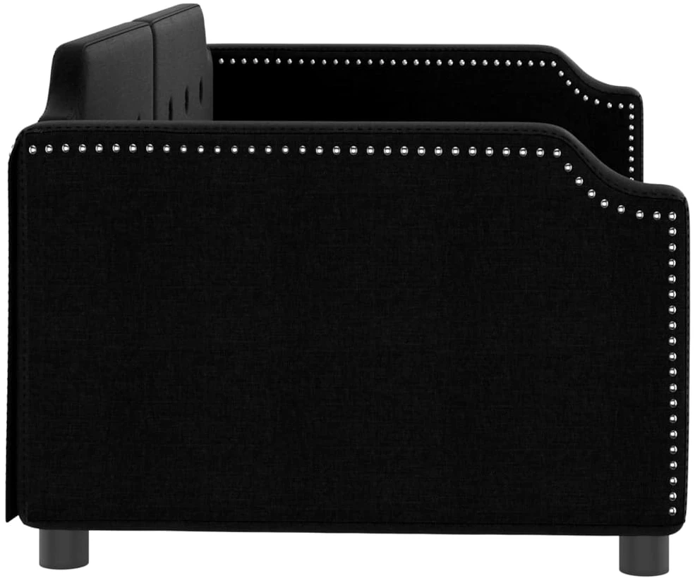 Sofa, juodos spalvos, 90x190cm, audinys