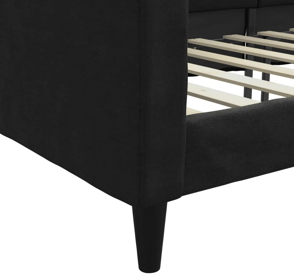 Sofa, juodos spalvos, 90x190cm, audinys