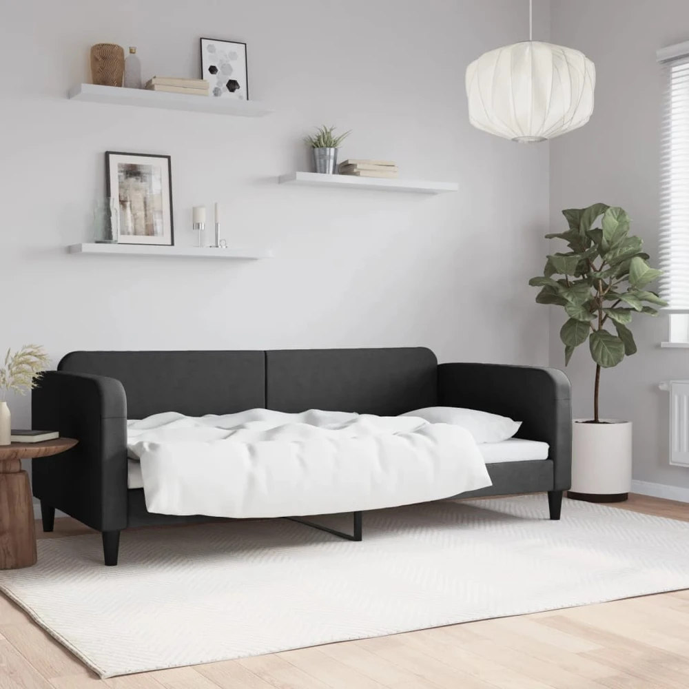 Sofa, juodos spalvos, 90x200cm, audinys