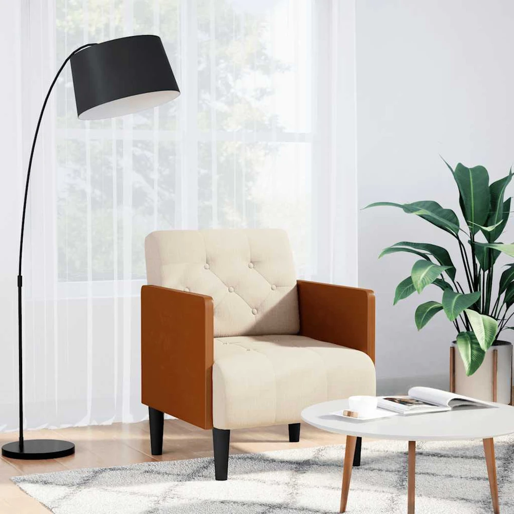 Fotelis Sofa-kėdė su porankiais, 55 cm, linas