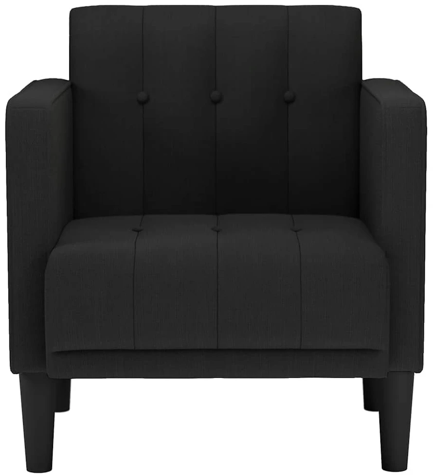 Fotelis Sofa-kėdė su porankiais, juoda, 53 cm, audinys