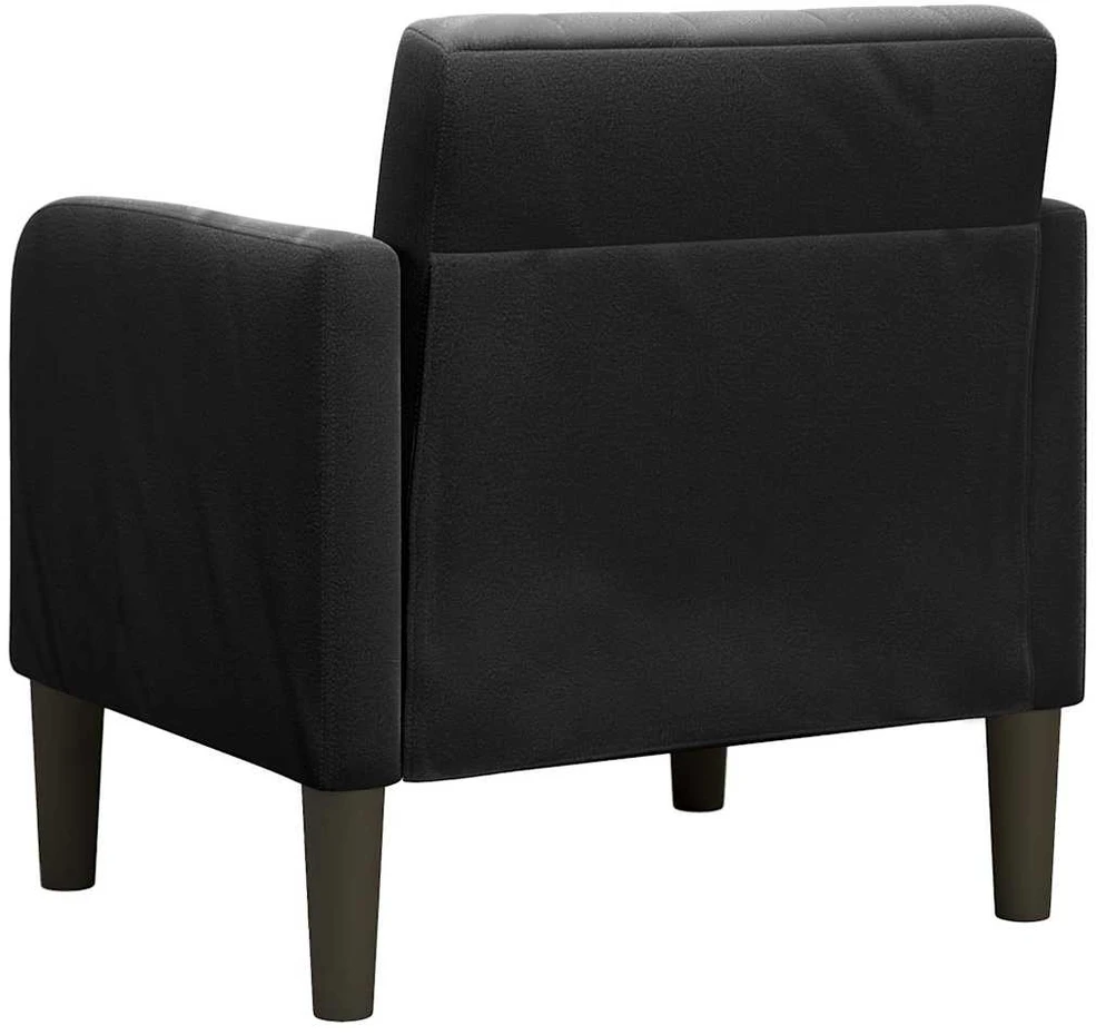 Fotelis Sofa-kėdė su porankiais, juoda, 54 cm, aksominė