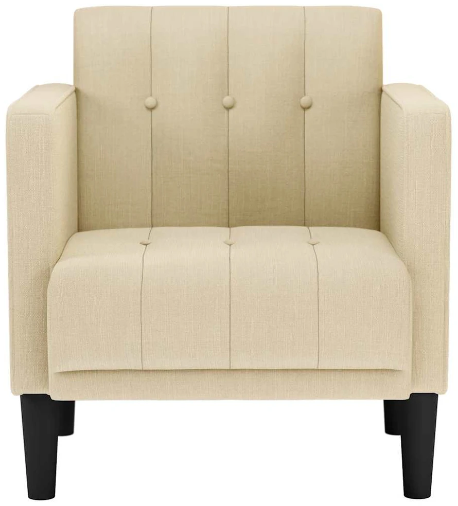 Fotelis Sofa-kėdė su porankiais, kreminės spalvos, 53 cm, audinys