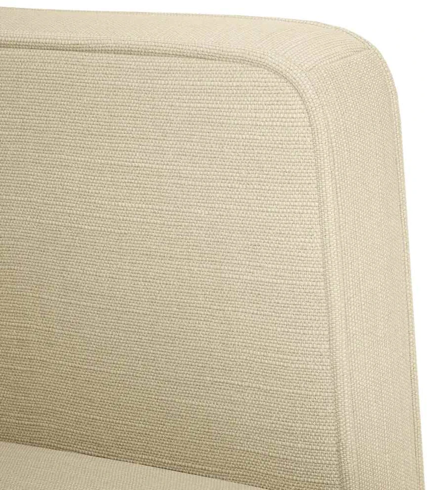 Fotelis Sofa-kėdė su porankiais, kreminės spalvos, 53 cm, audinys
