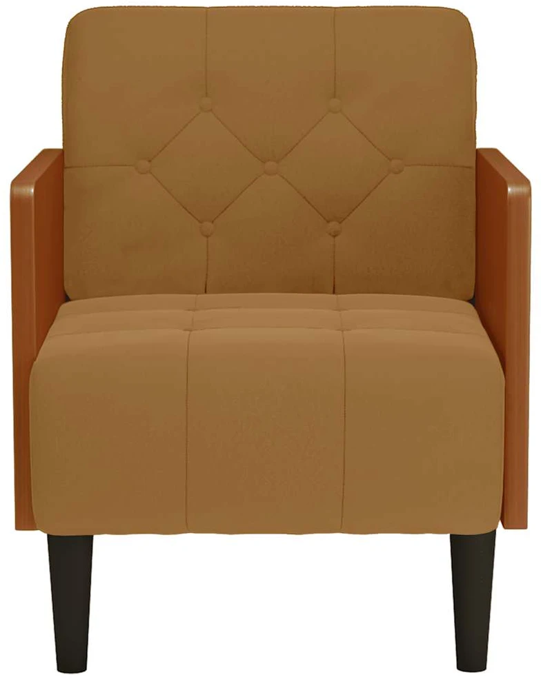 Fotelis Sofa-kėdė su porankiais, ruda, 55 cm, aksominė