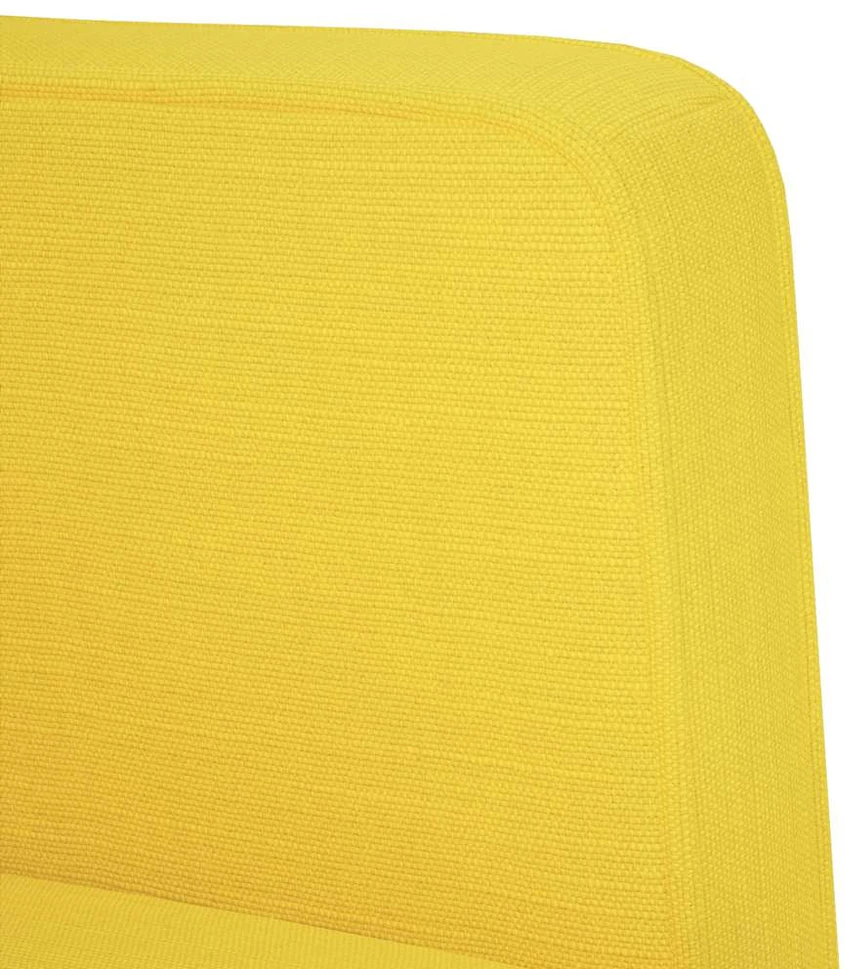 Fotelis Sofa-kėdė su porankiais, šviesiai geltona, 53 cm, audinys