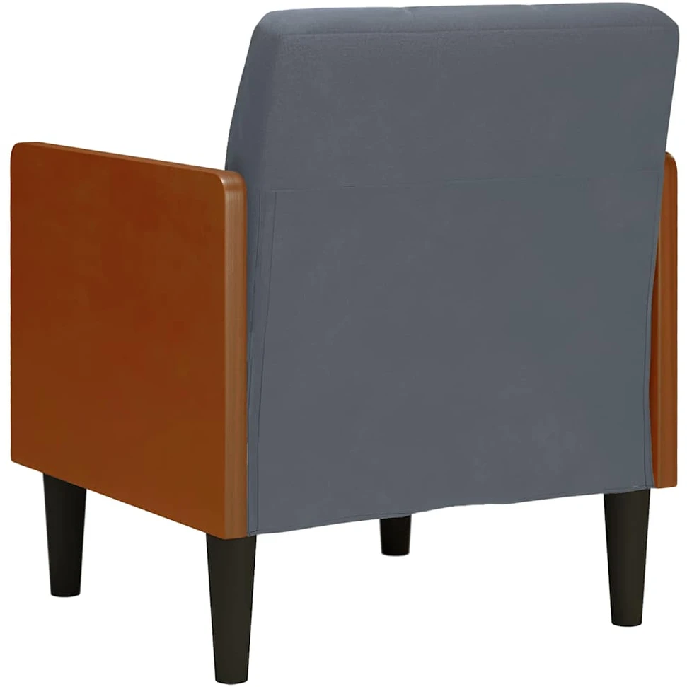 Fotelis Sofa-kėdė su porankiais, tamsiai pilka, 55 cm, aksomas