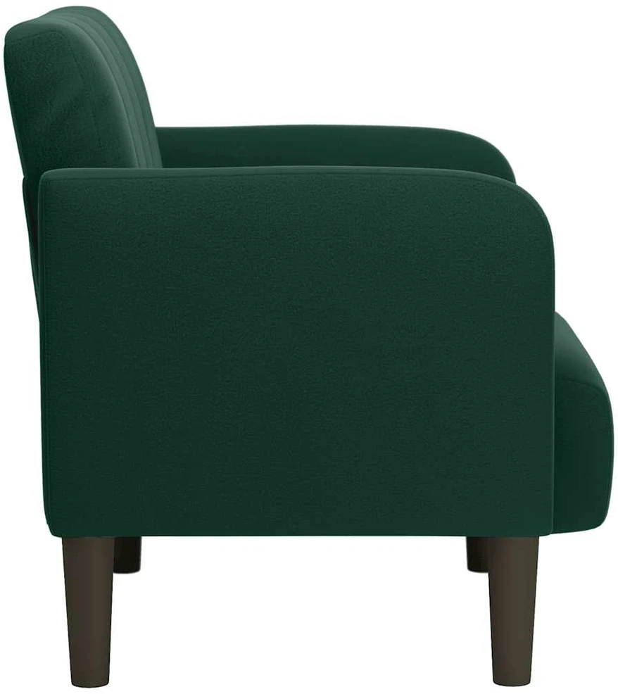 Fotelis Sofa-kėdė su porankiais, tamsiai žalia, 54 cm, aksomas