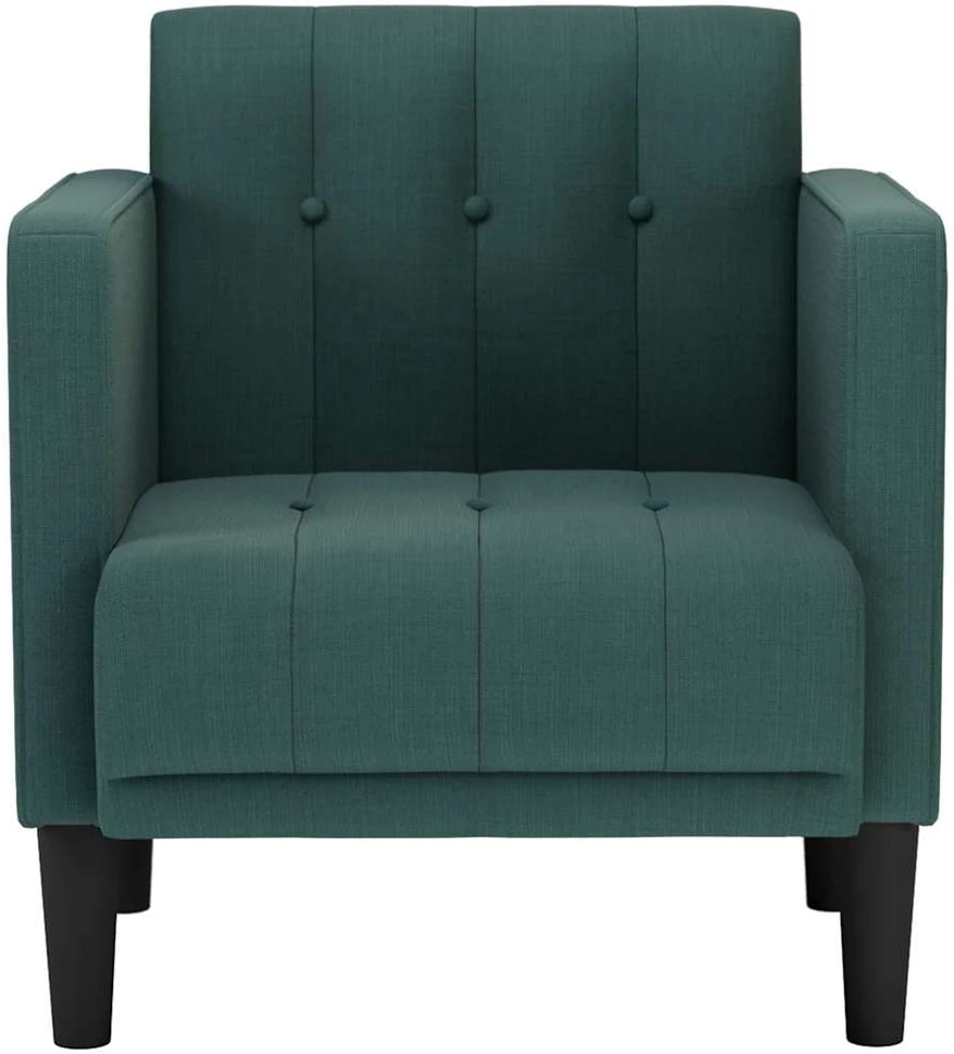 Fotelis Sofa-kėdė su porankiais, tamsiai žalia, 53 cm, audinys