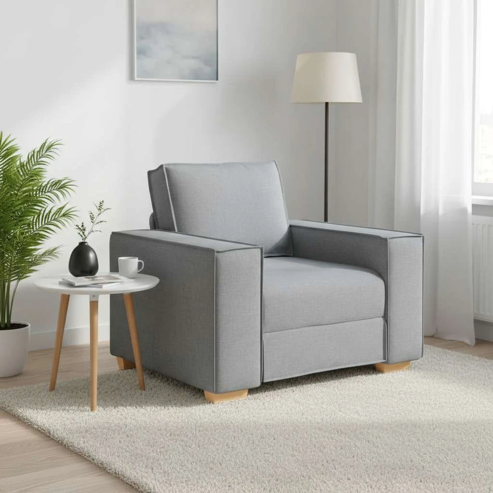 Sofa-kėdė, šviesiai pilka, 100x78x84 cm, audinys