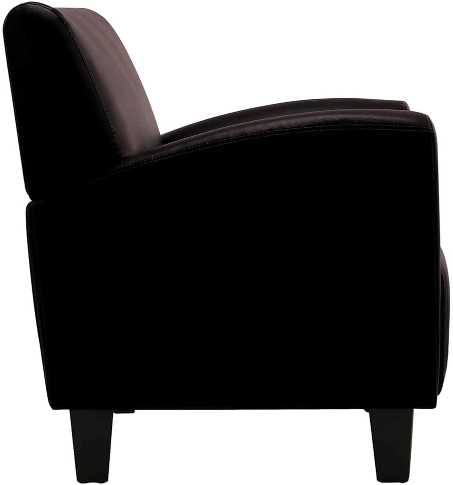 Sofa-kėdė, tamsiai ruda, dirbtinė oda