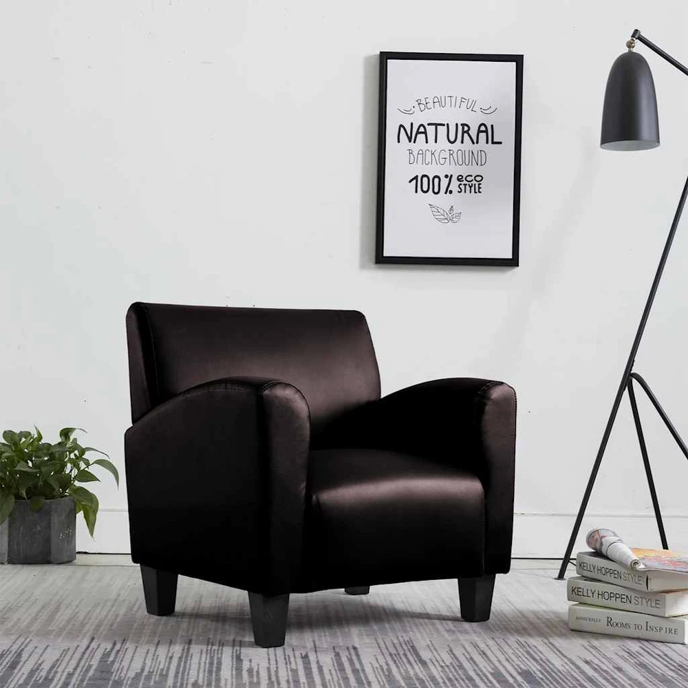 Sofa-kėdė, tamsiai ruda, dirbtinė oda
