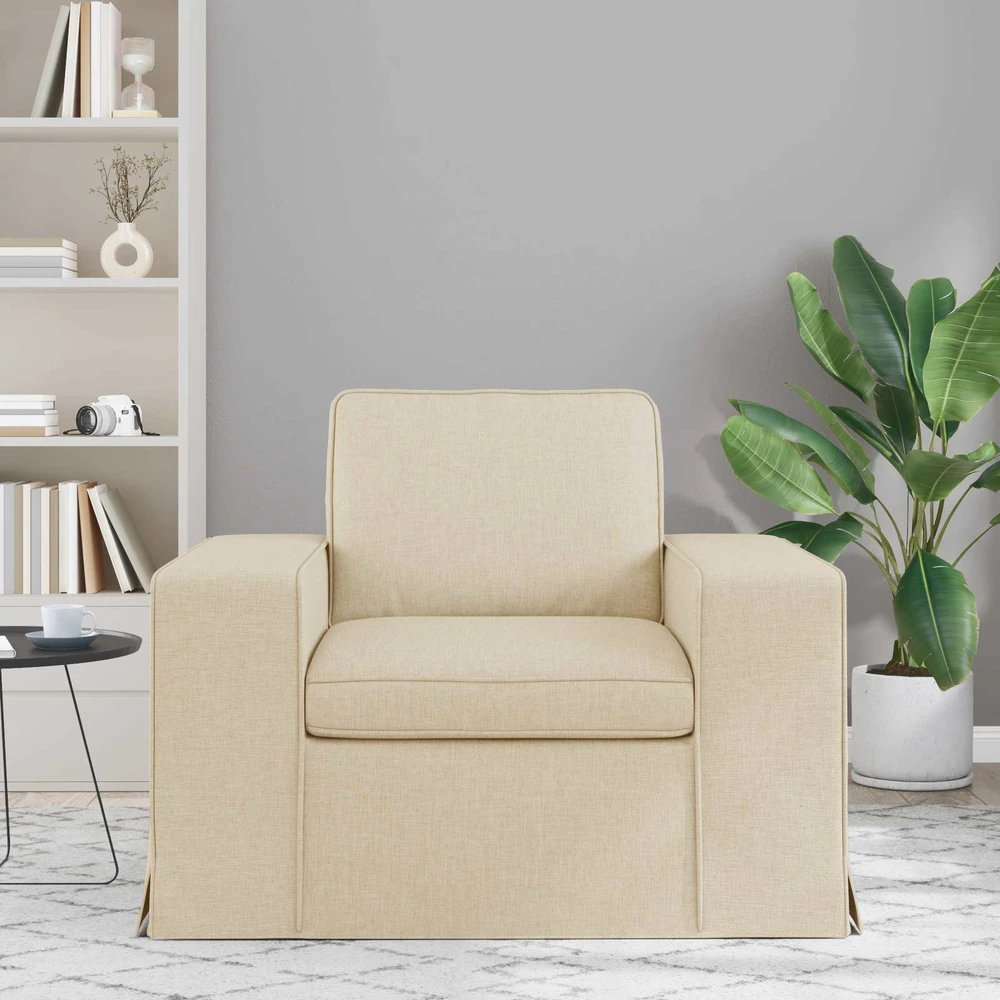 Fotelis Sofa Kreminė 102 x 80 x 82 cm Metalas