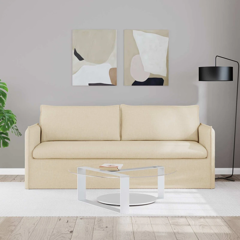 Sofa Kreminė 195 x 82 x 85 cm Metalas