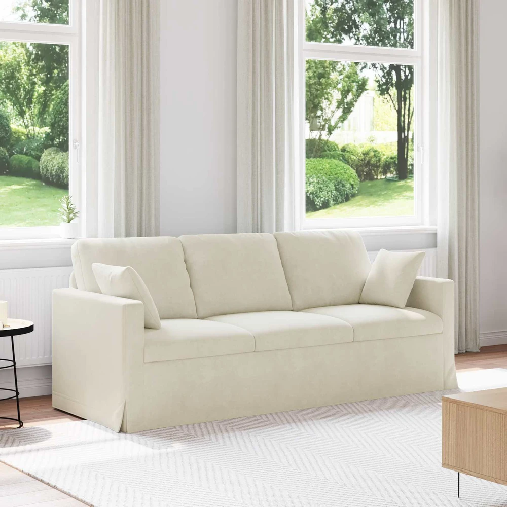 Sofa Kreminė 198 x 78 x 80 cm Aksomas